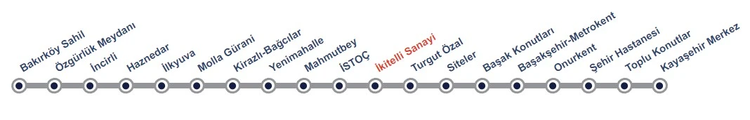 M3 Metro Durak Haritası
